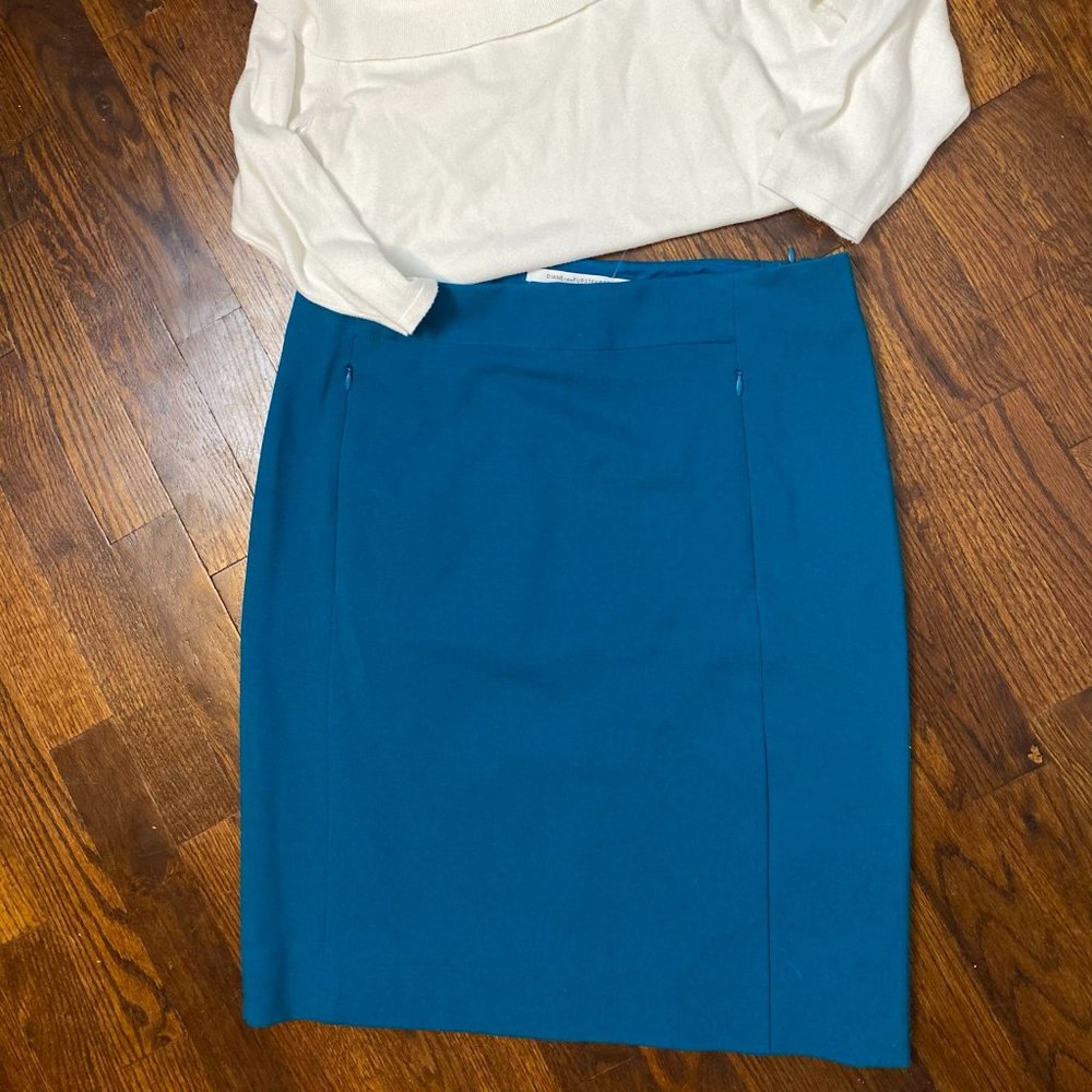 Diane Von Furstenberg Teal Pencil Skirt